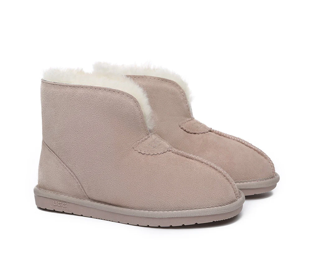 Unisex Ankle Boots Double Faced Sheepskin Wool Water-Resistant Slipper Parker - Image 45