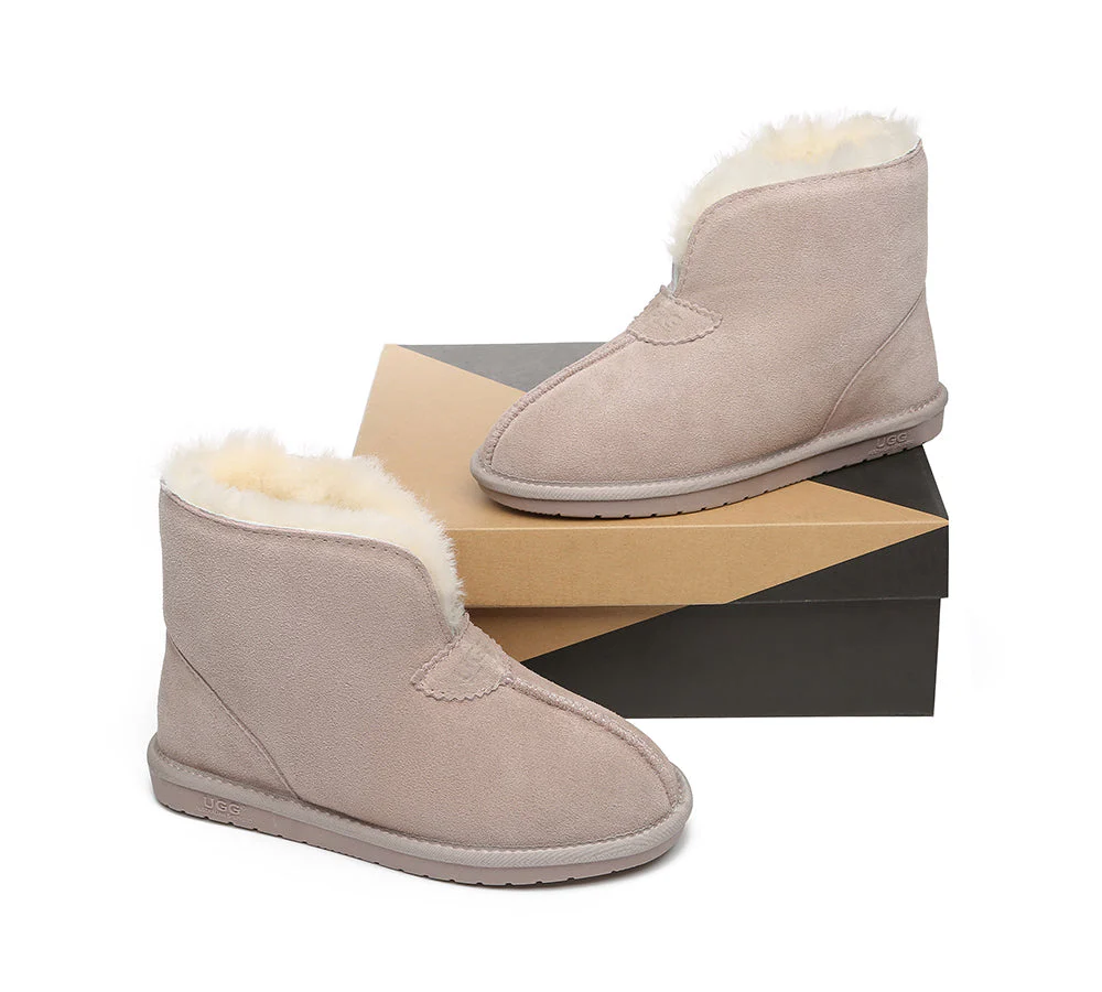 Unisex Ankle Boots Double Faced Sheepskin Wool Water-Resistant Slipper Parker - Image 47