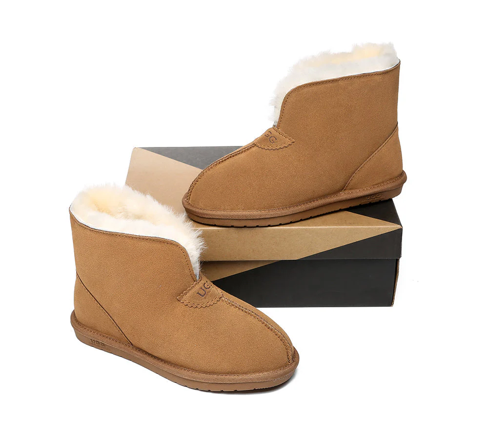 Unisex Ankle Boots Double Faced Sheepskin Wool Water-Resistant Slipper Parker - Image 5
