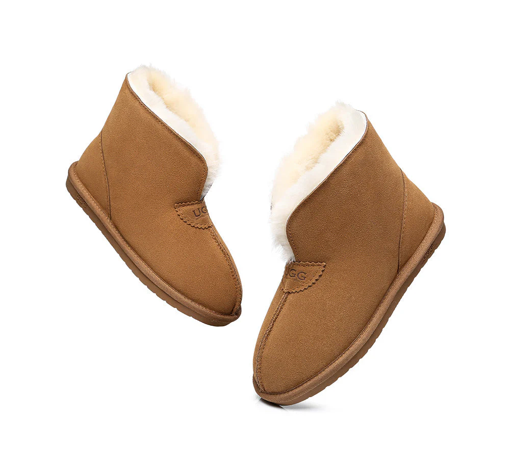 Unisex Ankle Boots Double Faced Sheepskin Wool Water-Resistant Slipper Parker - Image 6