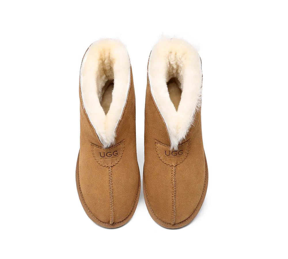 Unisex Ankle Boots Double Faced Sheepskin Wool Water-Resistant Slipper Parker - Image 7