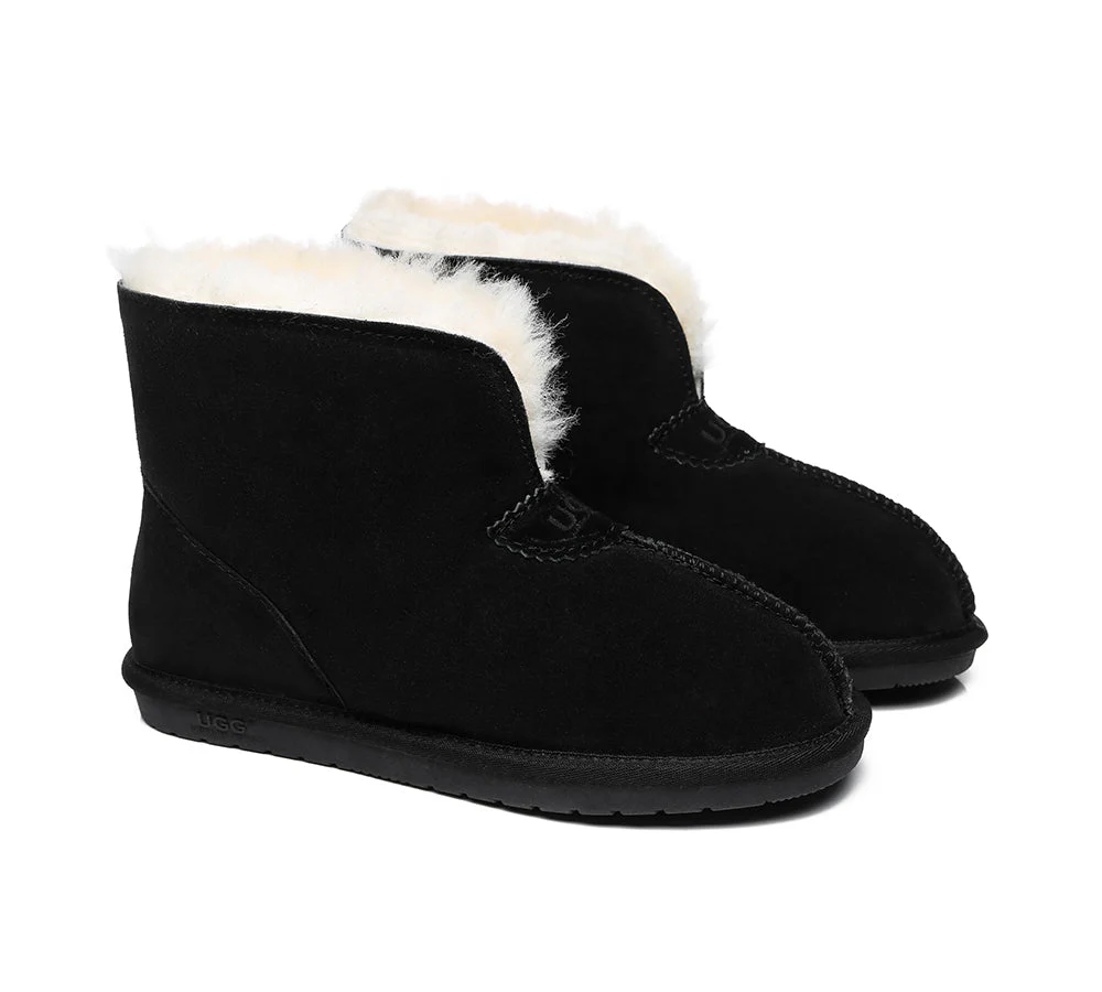 Unisex Ankle Boots Double Faced Sheepskin Wool Water-Resistant Slipper Parker - Image 9