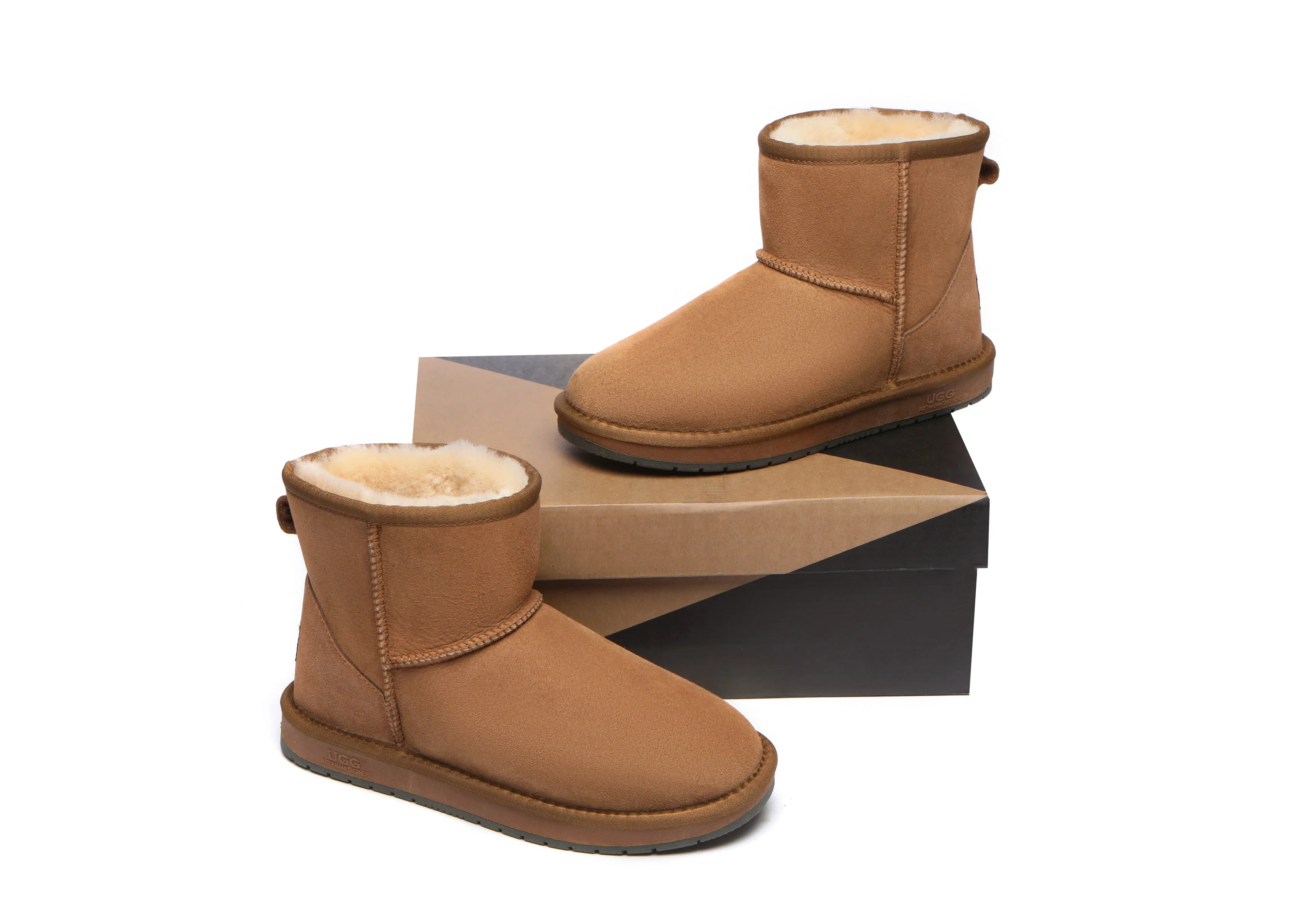 Unisex Double-Face Sheepskin Wool Mini Classic Boots - Image 5