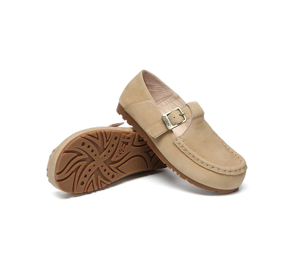 Unisex Leather Loafers Adjustable Buckle Flats Maria - Image 10