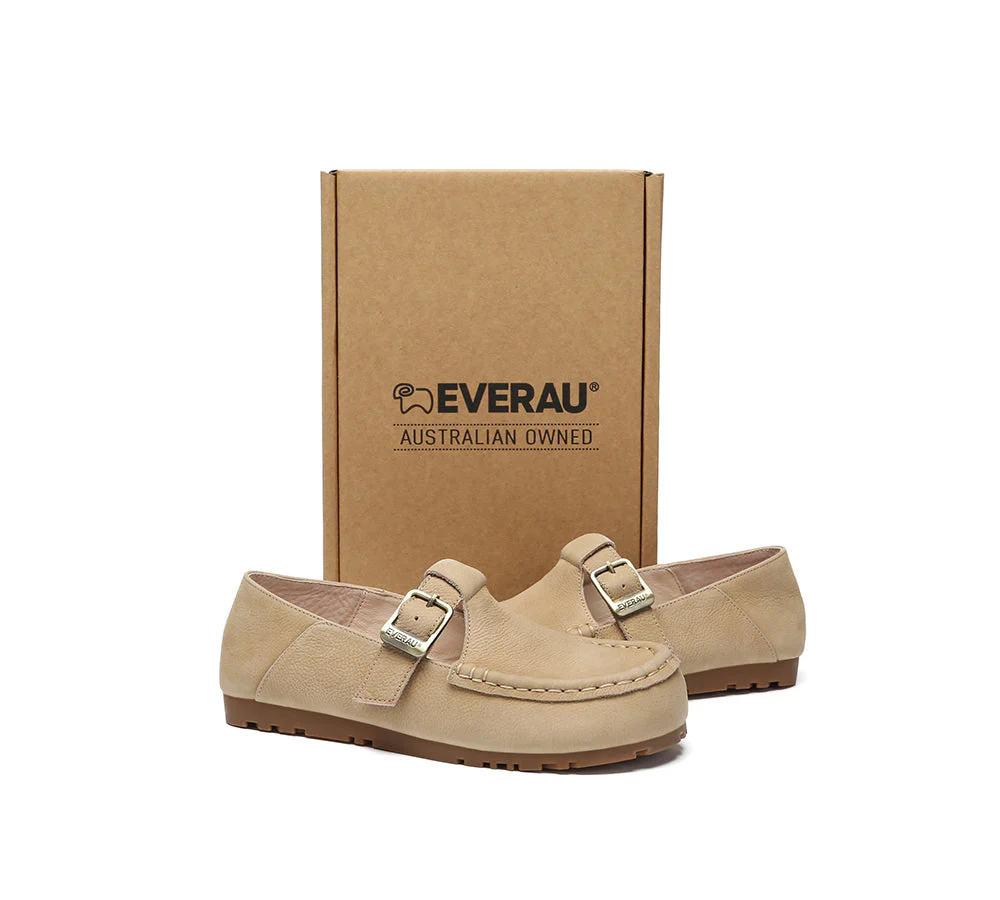 Unisex Leather Loafers Adjustable Buckle Flats Maria - Image 11