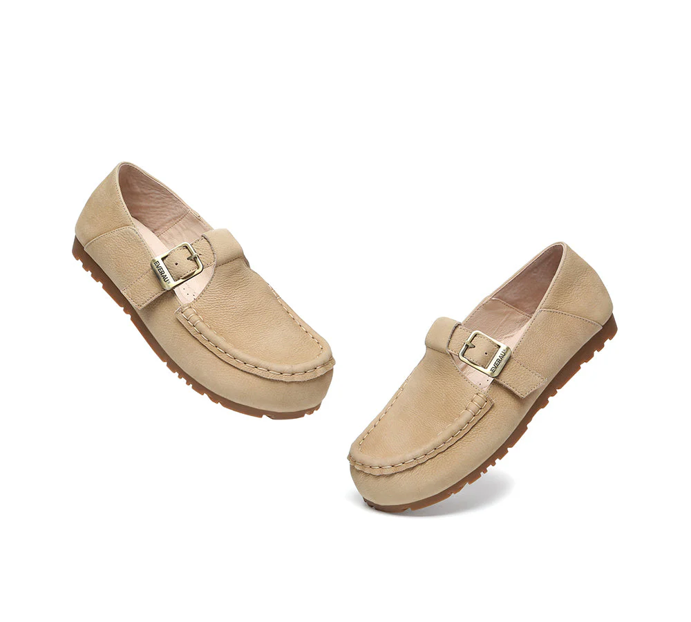 Unisex Leather Loafers Adjustable Buckle Flats Maria - Image 12