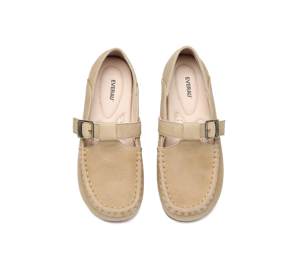 Unisex Leather Loafers Adjustable Buckle Flats Maria - Image 13
