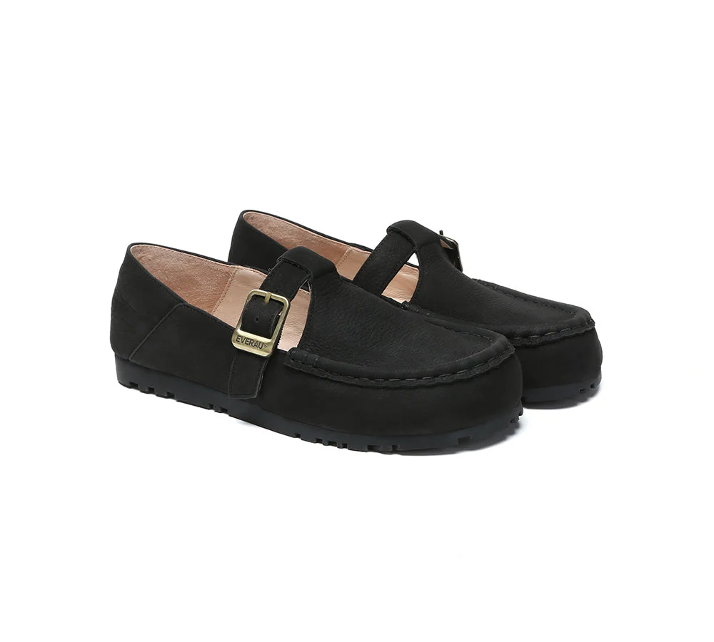 Unisex Leather Loafers Adjustable Buckle Flats Maria - Image 15