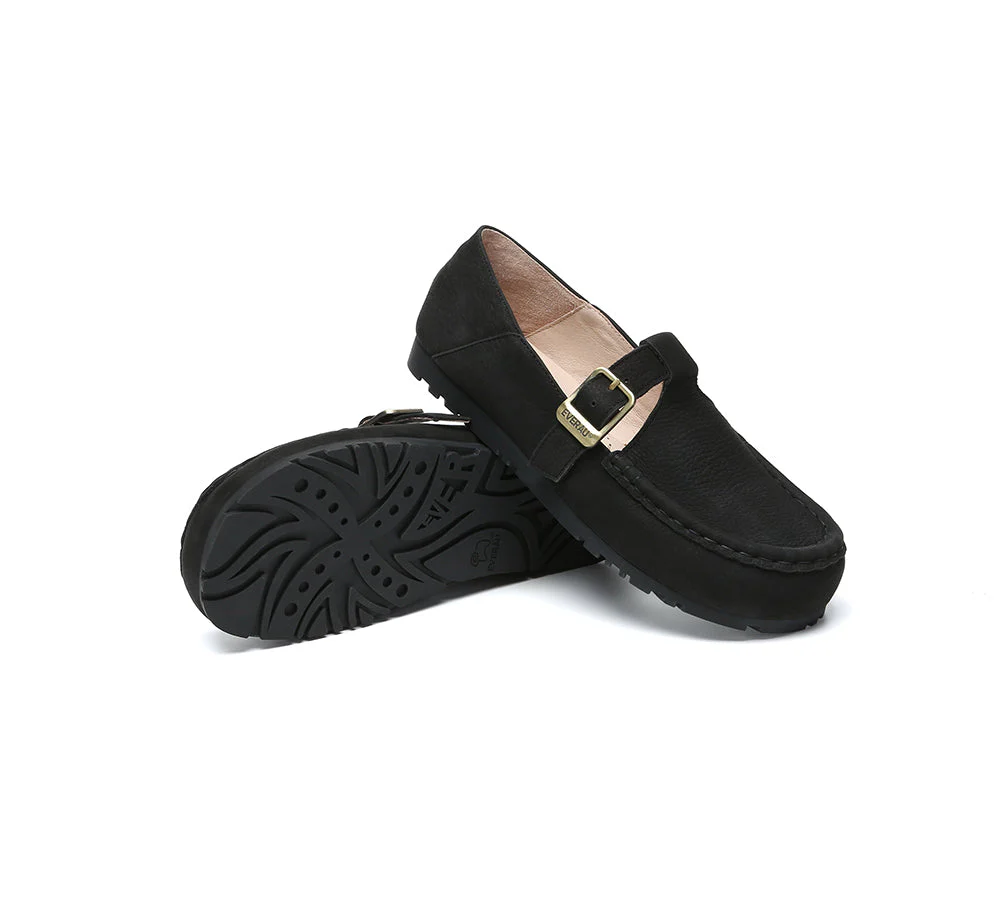 Unisex Leather Loafers Adjustable Buckle Flats Maria - Image 16