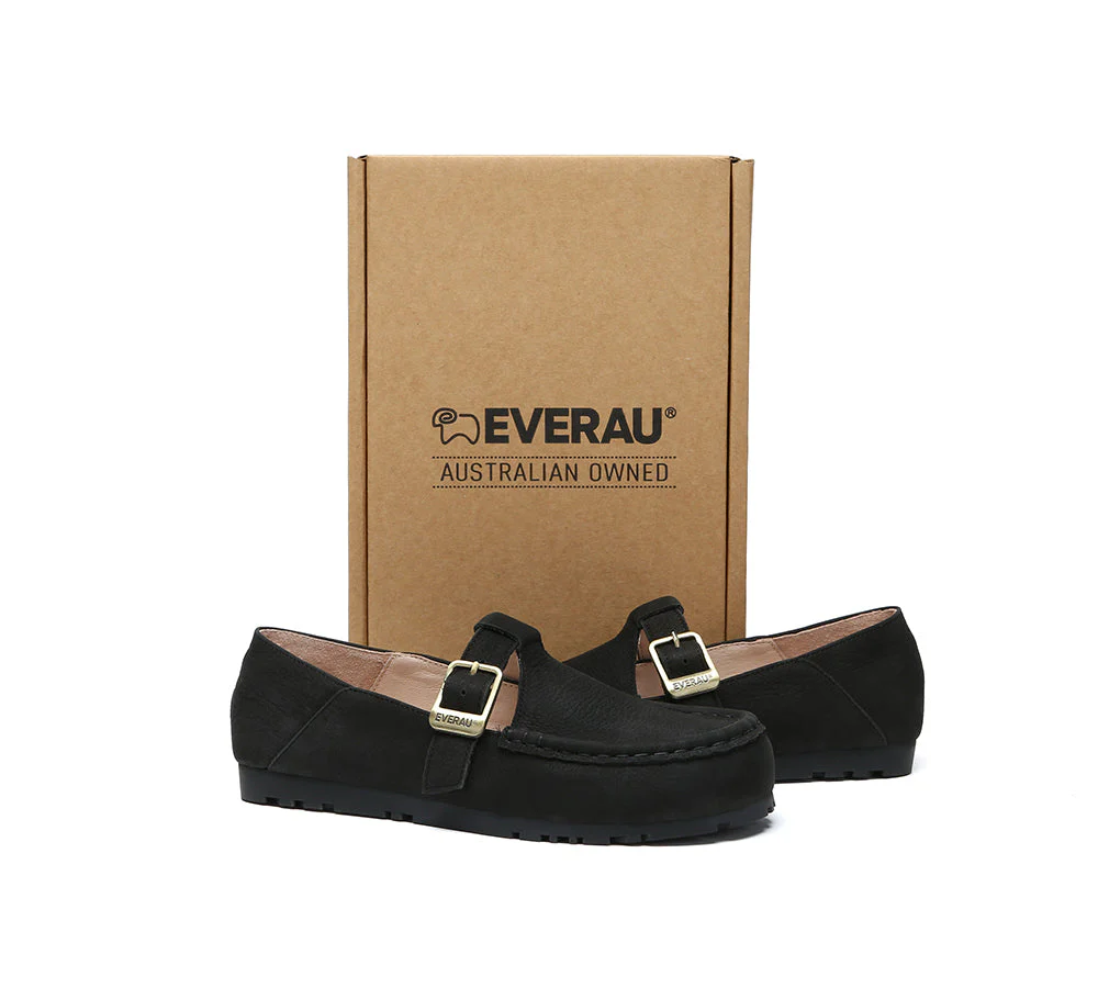 Unisex Leather Loafers Adjustable Buckle Flats Maria - Image 17