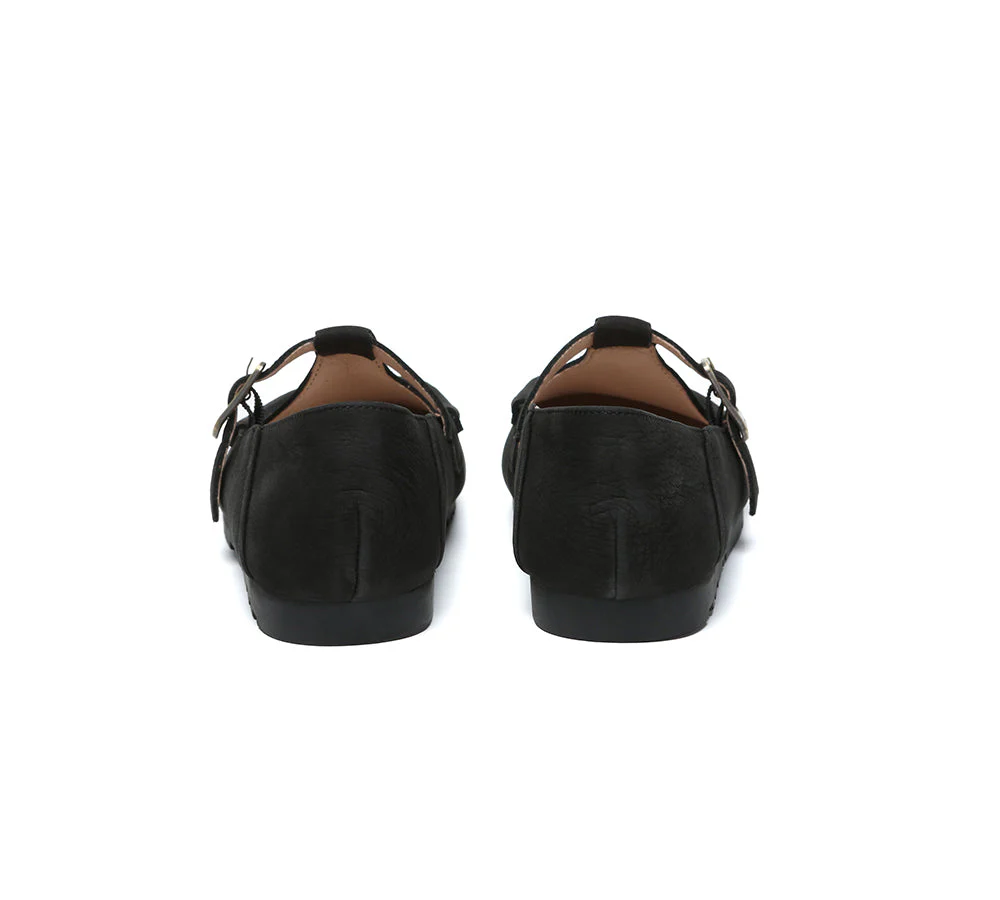 Unisex Leather Loafers Adjustable Buckle Flats Maria - Image 20