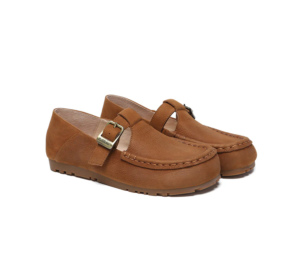 Unisex Leather Loafers Adjustable Buckle Flats Maria - Image 3