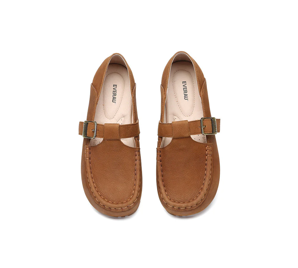Unisex Leather Loafers Adjustable Buckle Flats Maria - Image 7