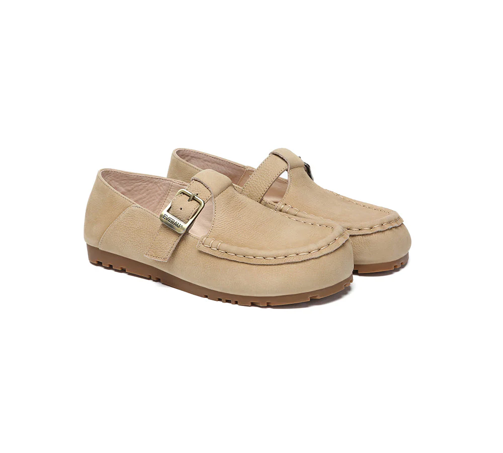 Unisex Leather Loafers Adjustable Buckle Flats Maria - Image 9