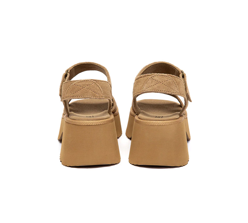 Women Adjustable Strap Slingback Chunky Platform Sandals Eive - Image 14