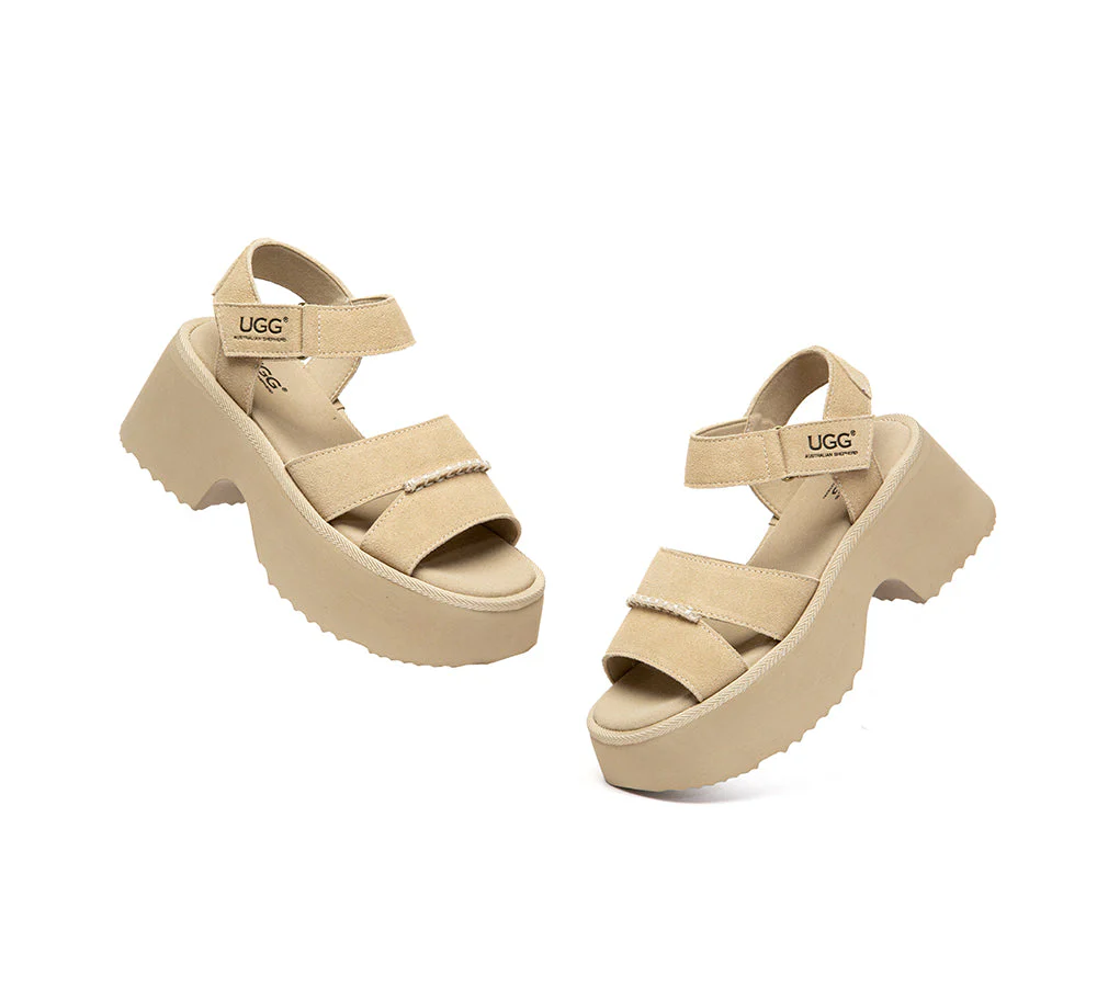 Women Adjustable Strap Slingback Chunky Platform Sandals Eive - Image 6