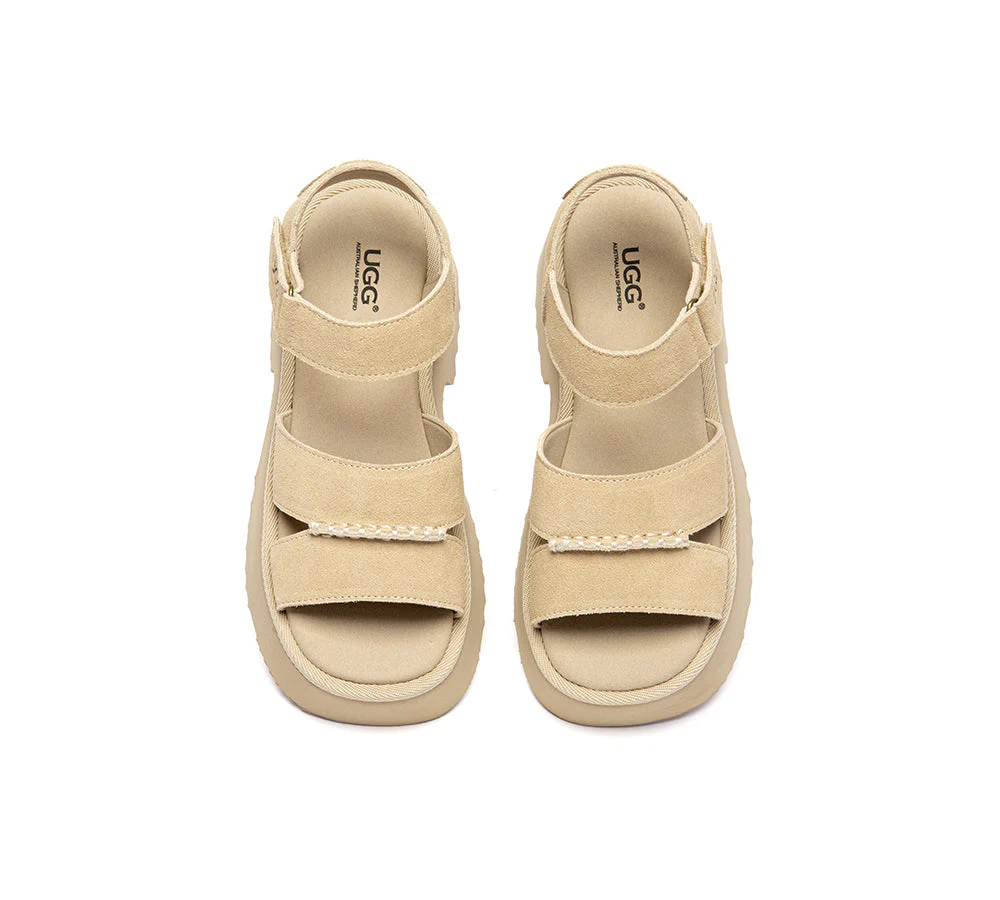 Women Adjustable Strap Slingback Chunky Platform Sandals Eive - Image 7
