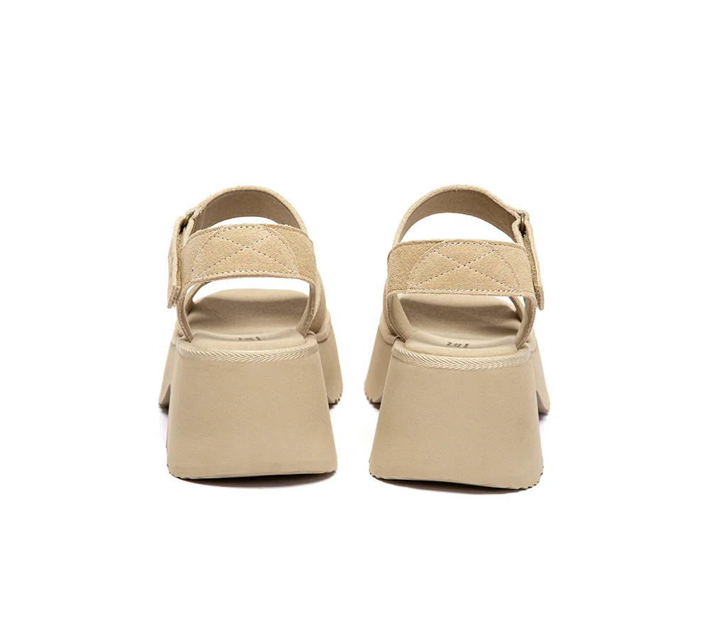 Women Adjustable Strap Slingback Chunky Platform Sandals Eive - Image 8