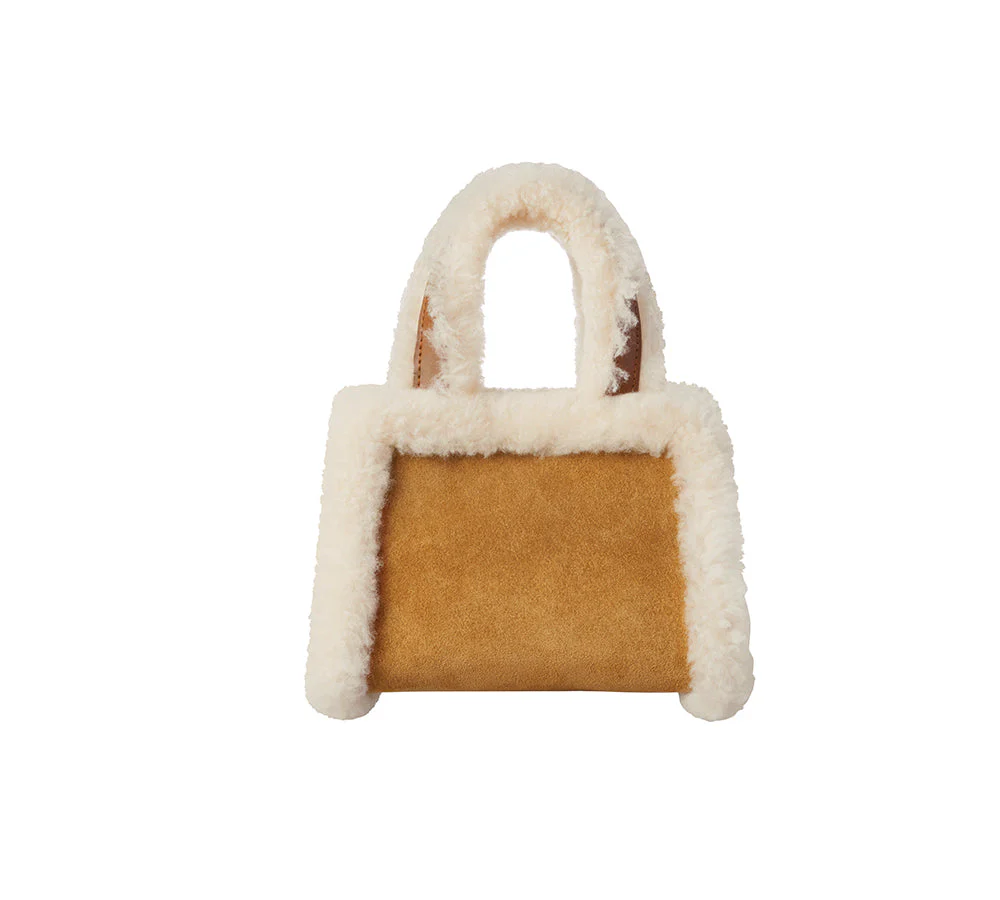 Women Fluffy Shearling Strap Over Shoulder Bag Momo - Image 4