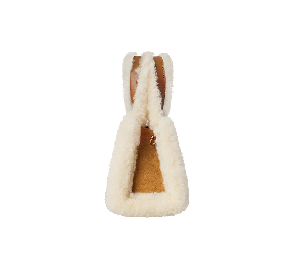 Women Fluffy Shearling Strap Over Shoulder Bag Momo - Image 5