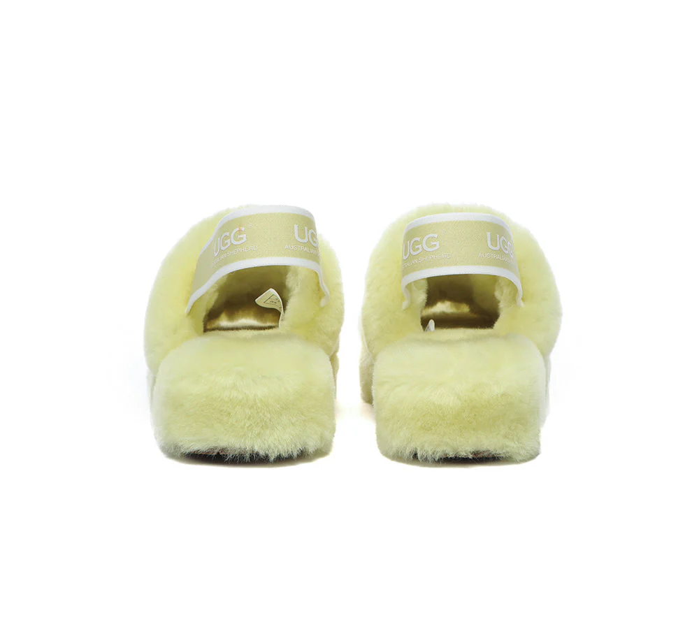 Women Fluffy Slide Sheepskin Wool Nonslip Sandals Puffy - Image 32