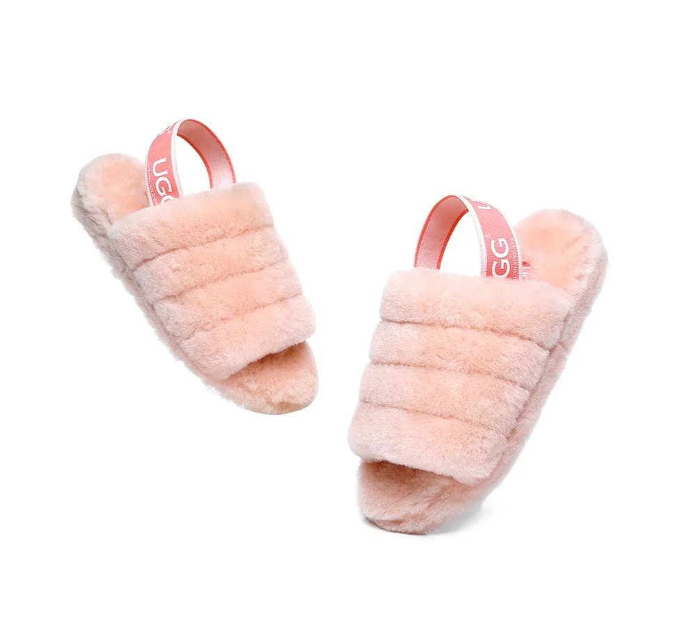 Women Fluffy Slide Sheepskin Wool Nonslip Sandals Puffy - Image 6