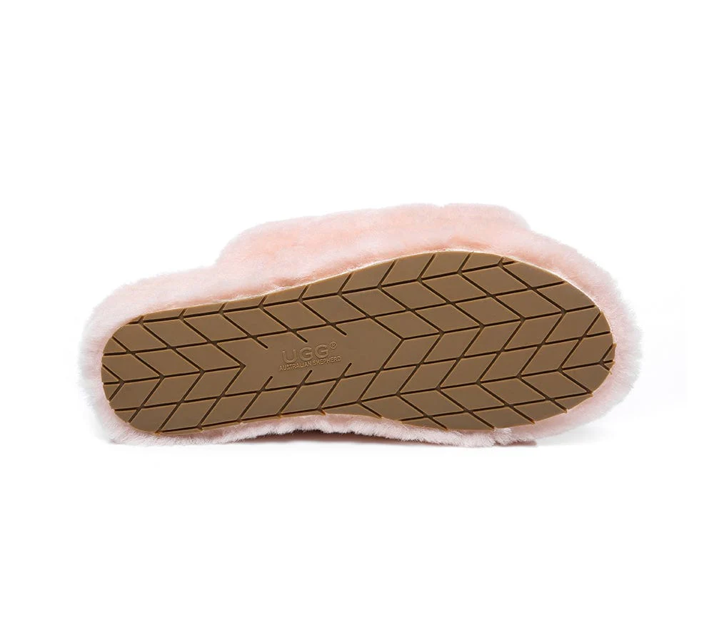 Women Fluffy Slide Sheepskin Wool Nonslip Sandals Puffy - Image 8