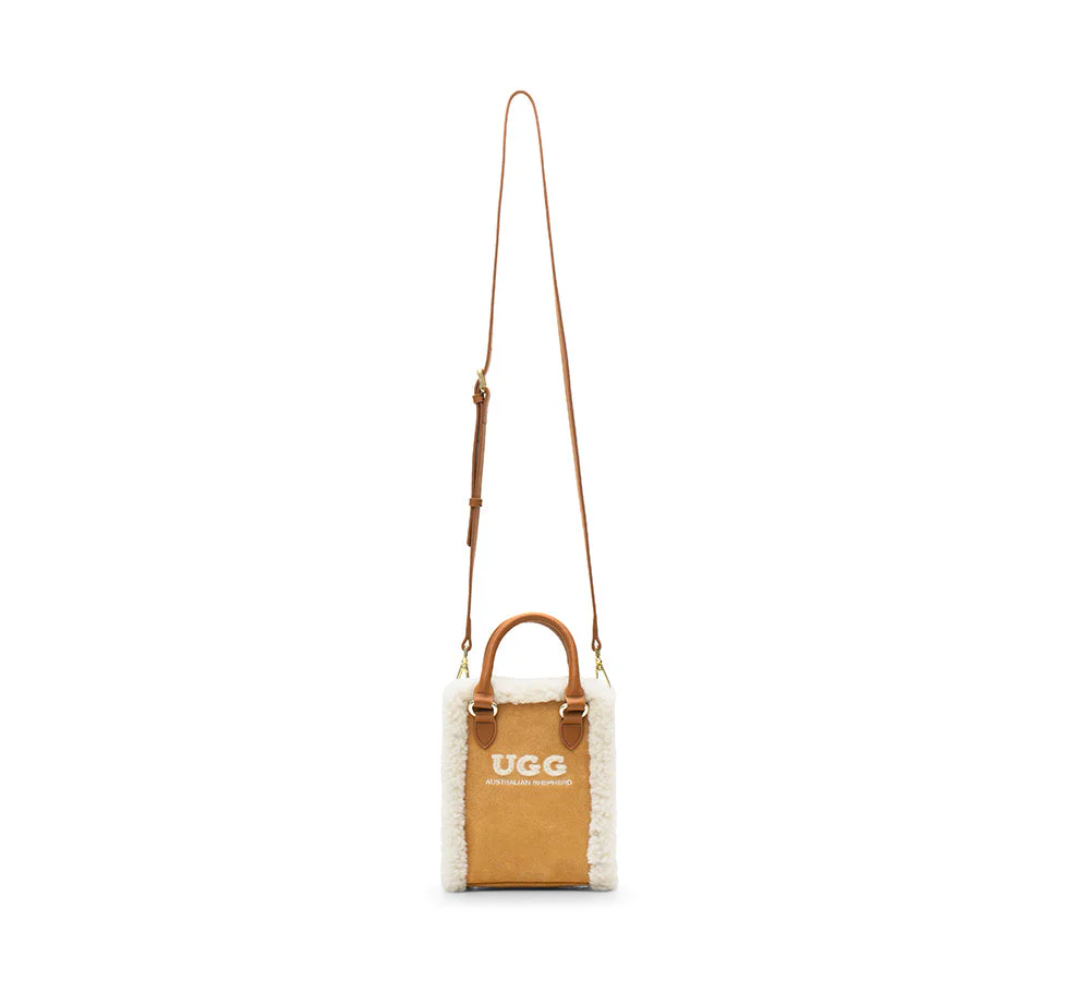 Women Fluffy Wool Adjustable Strap Over Shoulder Charlie Bag - Image 7