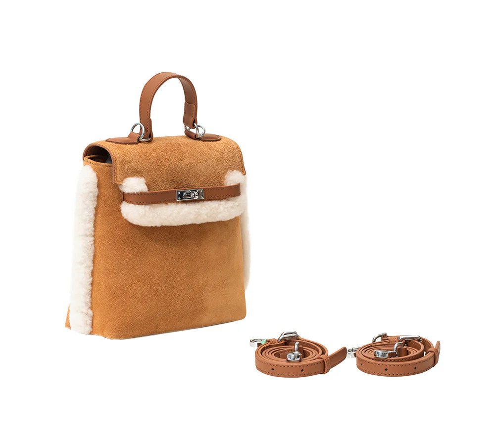 Women Fluffy Wool Adjustable Strap Over Shoulder Kenny Bag - Image 10
