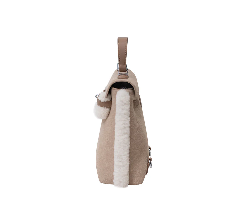 Women Fluffy Wool Adjustable Strap Over Shoulder Kenny Bag - Image 14