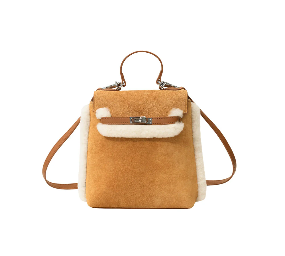Women Fluffy Wool Adjustable Strap Over Shoulder Kenny Bag - Image 3
