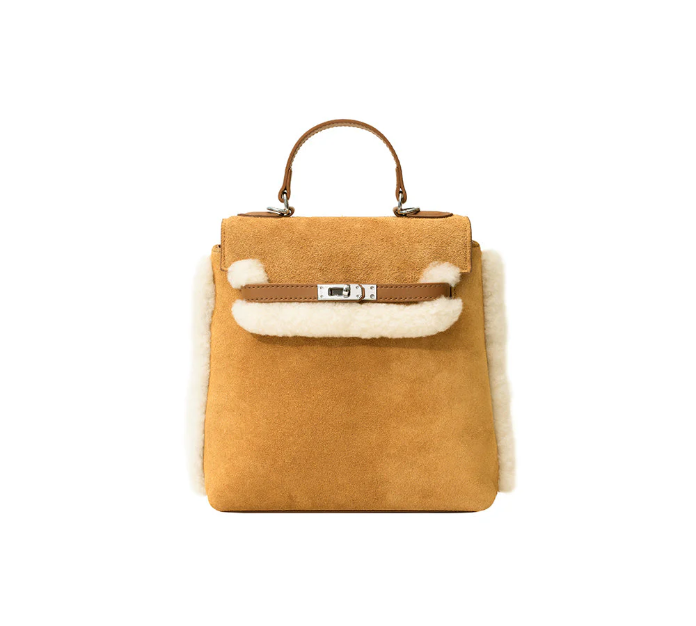 Women Fluffy Wool Adjustable Strap Over Shoulder Kenny Bag - Image 4