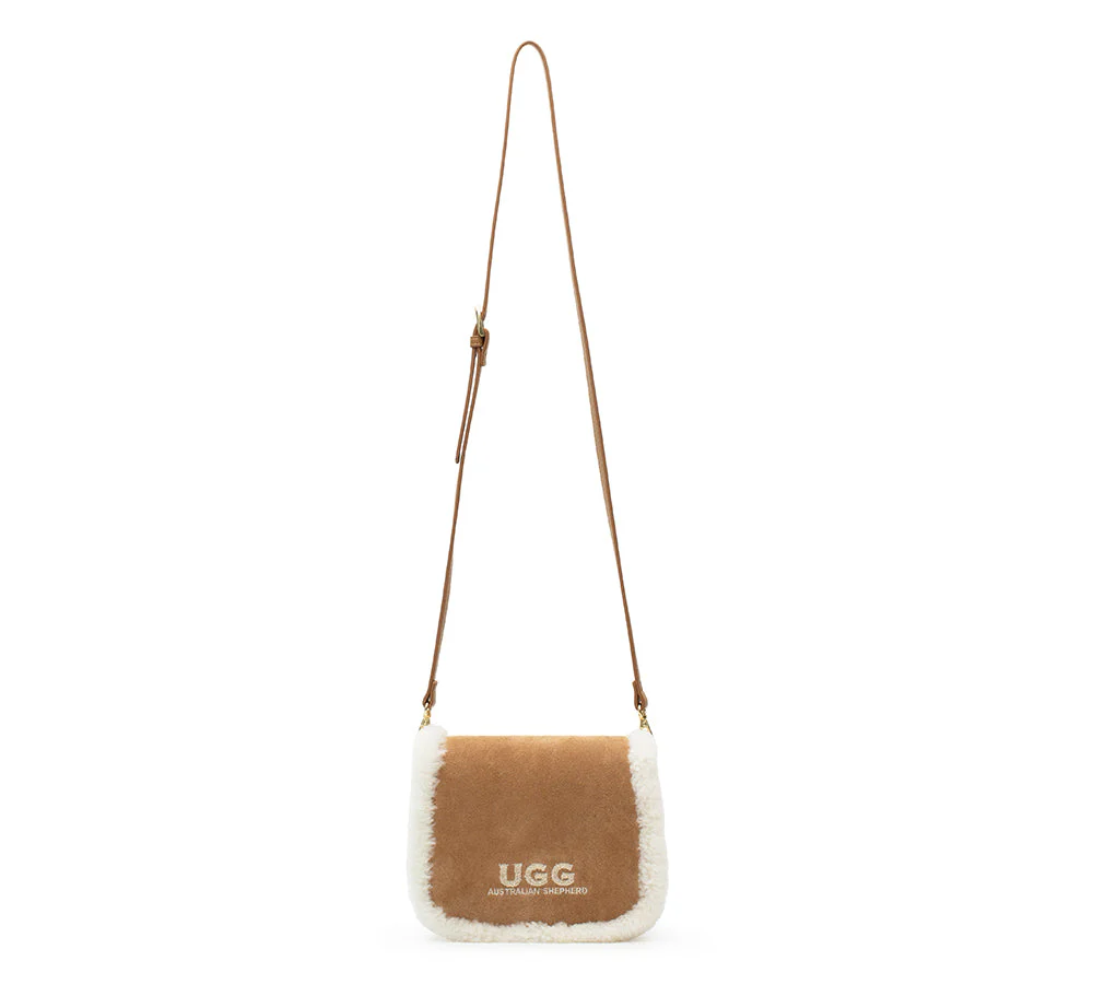 Women Fluffy Wool Adjustable Strap Over Shoulder Messenger Bag - Image 5