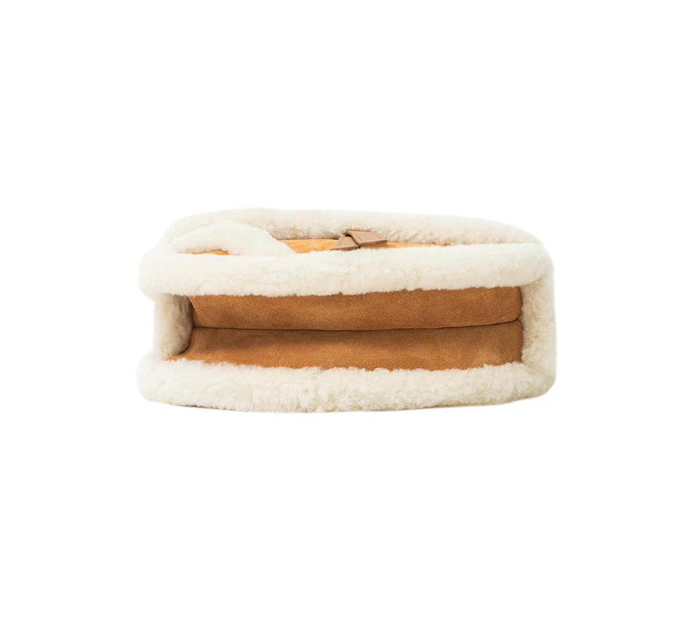Women Fluffy Wool Adjustable Strap Over Shoulder Saddle Bag - Image 6