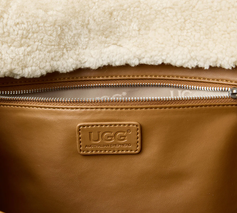 Women Fluffy Wool Adjustable Strap Over Shoulder Tote Bag Duwel - Image 13
