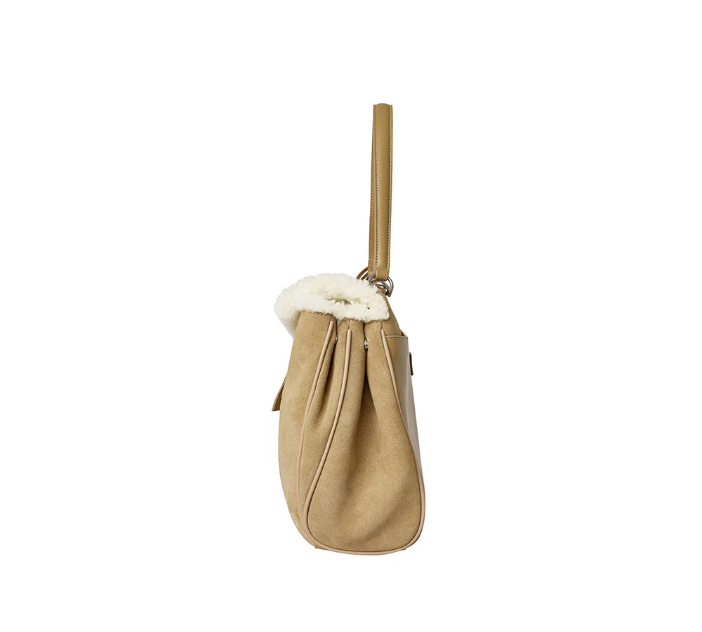 Women Fluffy Wool Adjustable Strap Over Shoulder Tote Bag Duwel - Image 17