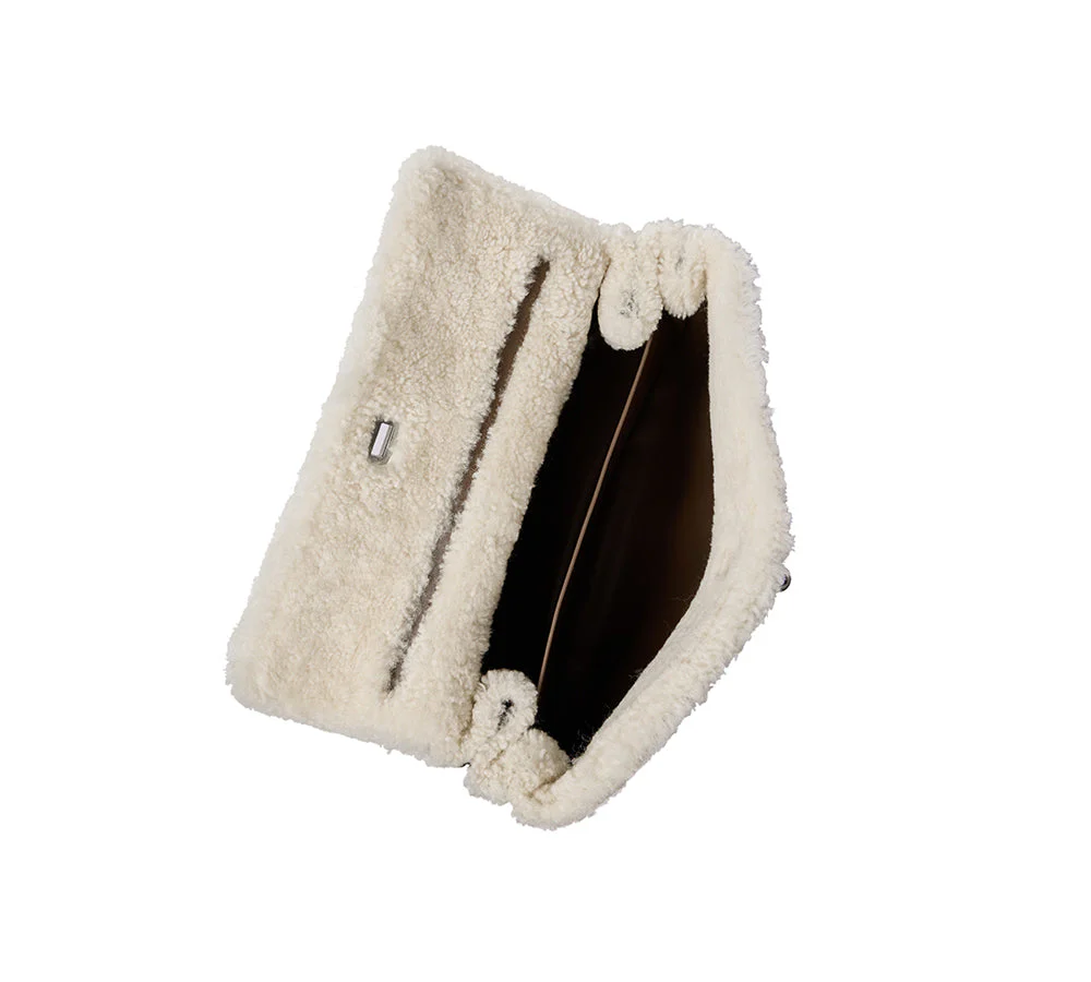 Women Fluffy Wool Adjustable Strap Over Shoulder Tote Bag Duwel - Image 30