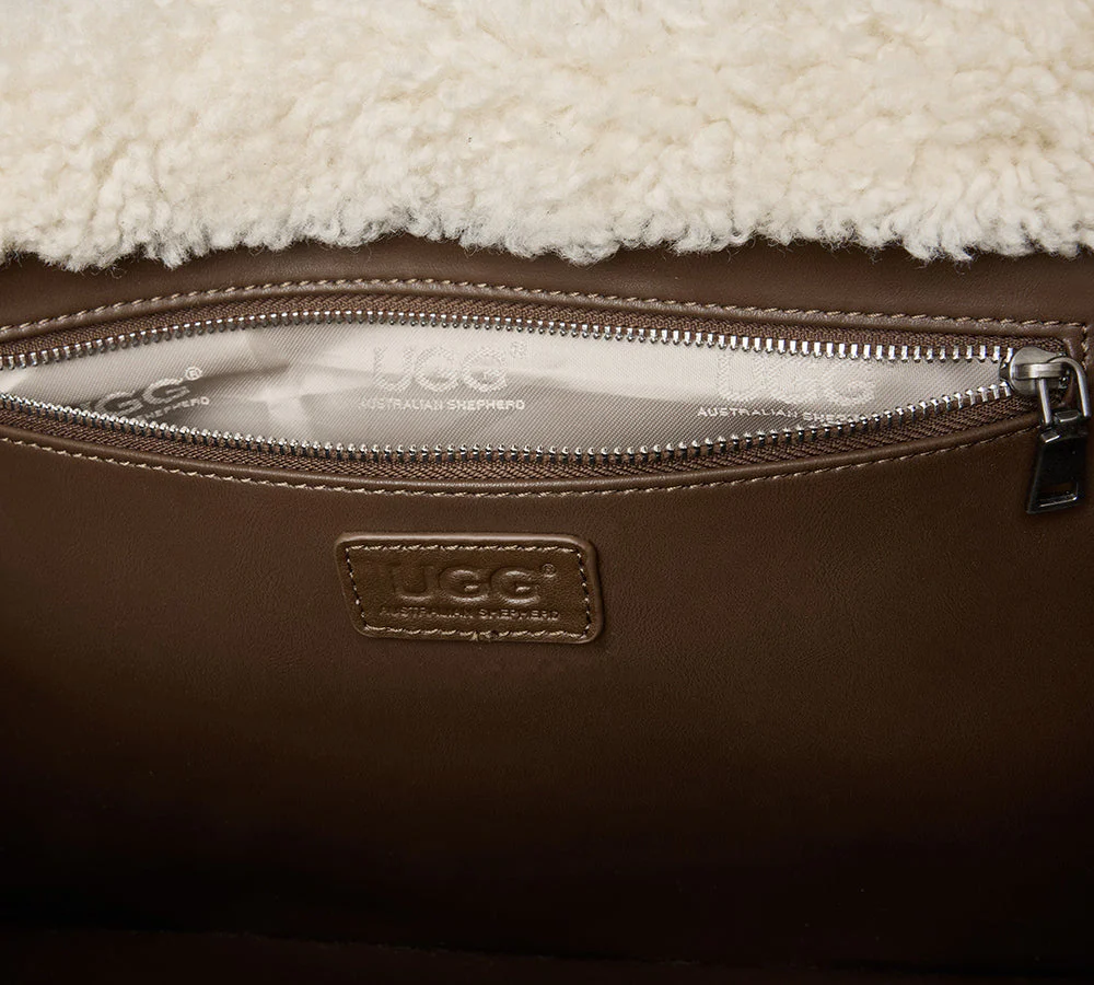 Women Fluffy Wool Adjustable Strap Over Shoulder Tote Bag Duwel - Image 33