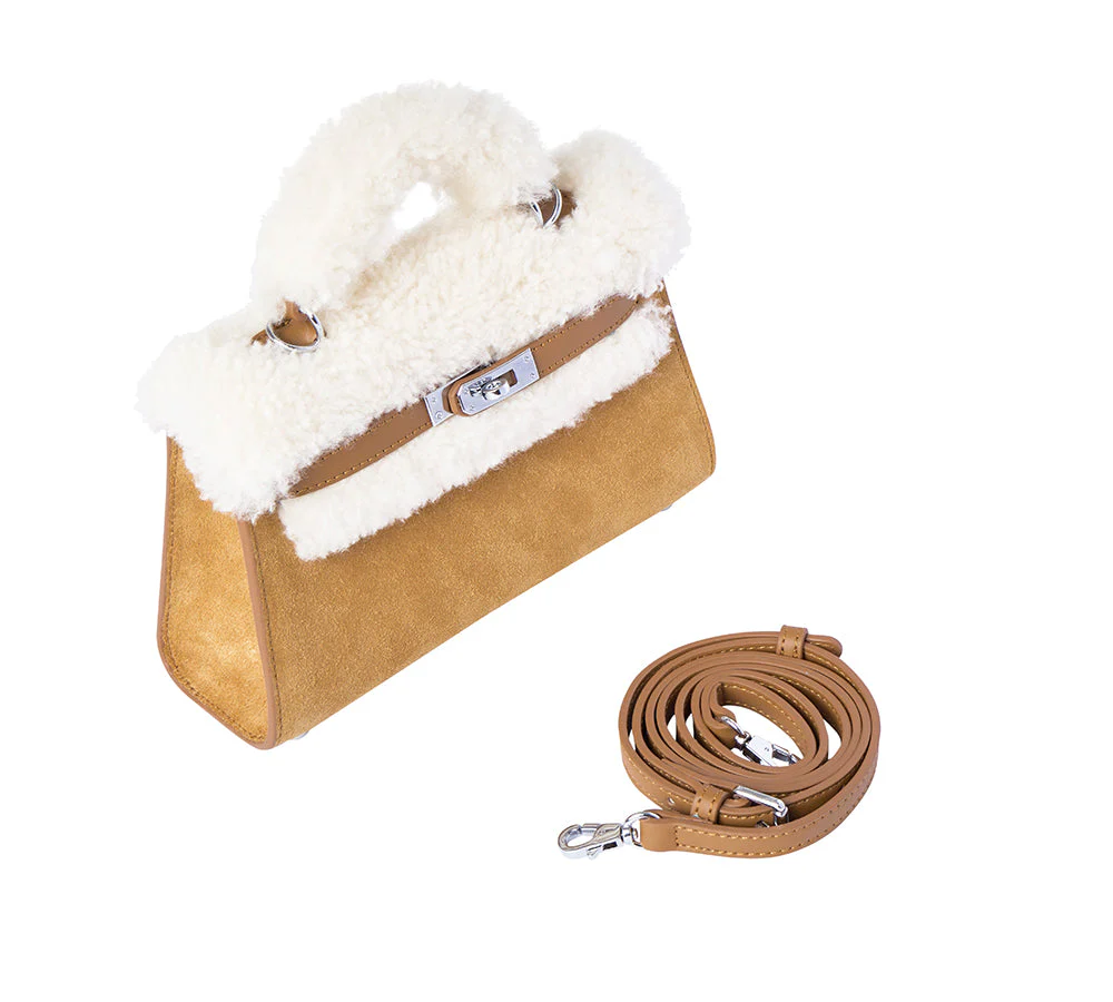 Women Fluffy Wool Over Shoulder Bag Frostie - Image 4