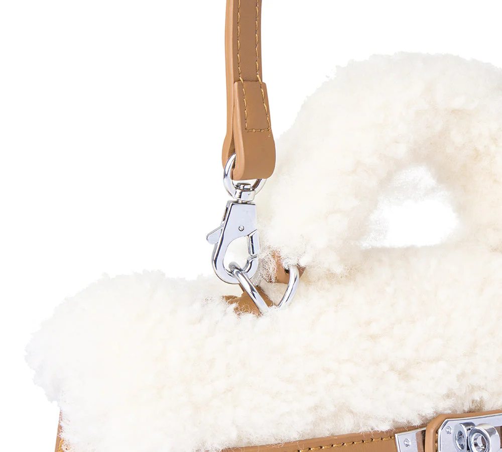 Women Fluffy Wool Over Shoulder Bag Frostie - Image 7