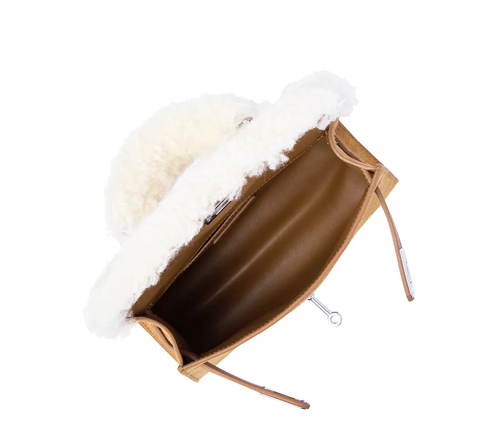 Women Fluffy Wool Over Shoulder Bag Frostie - Image 8