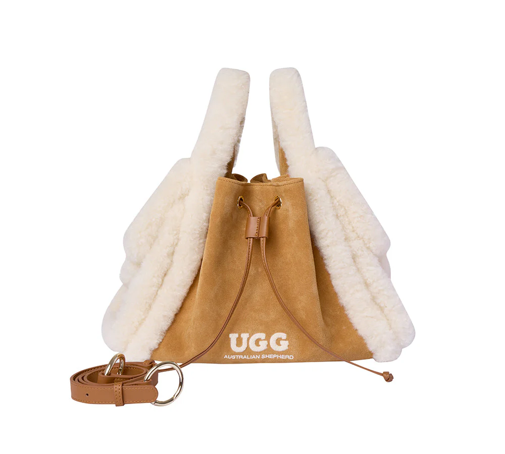 Women Fluffy Wool Over Shoulder Tote Bag Maple - Image 6
