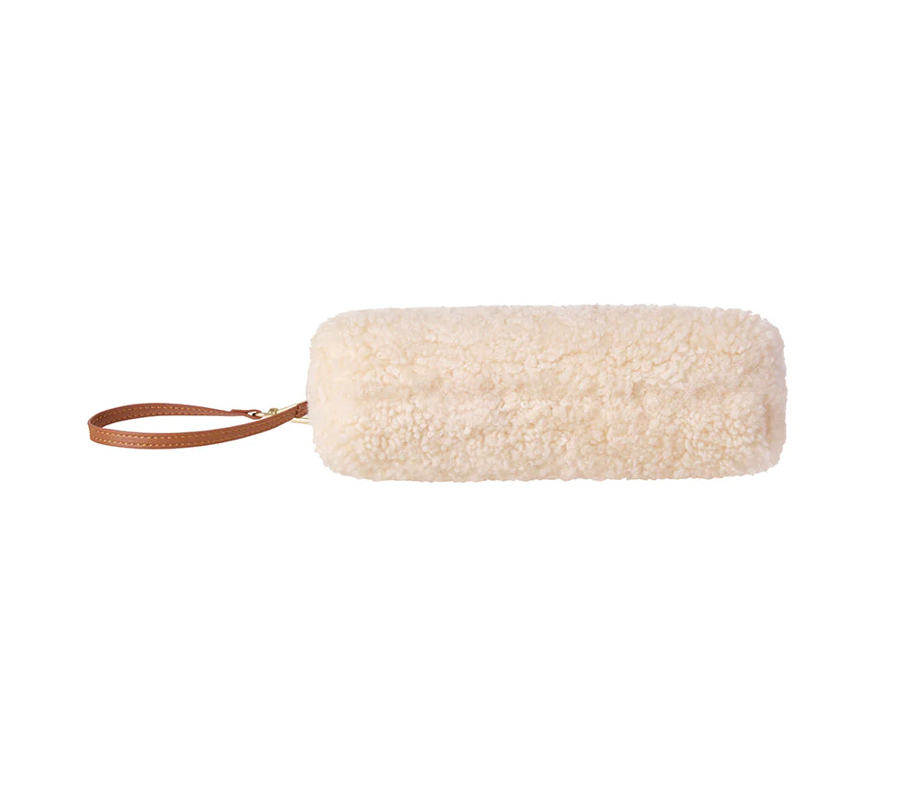 Women Fluffy Wool Pouch Wristlet Bag Wooly - Image 3