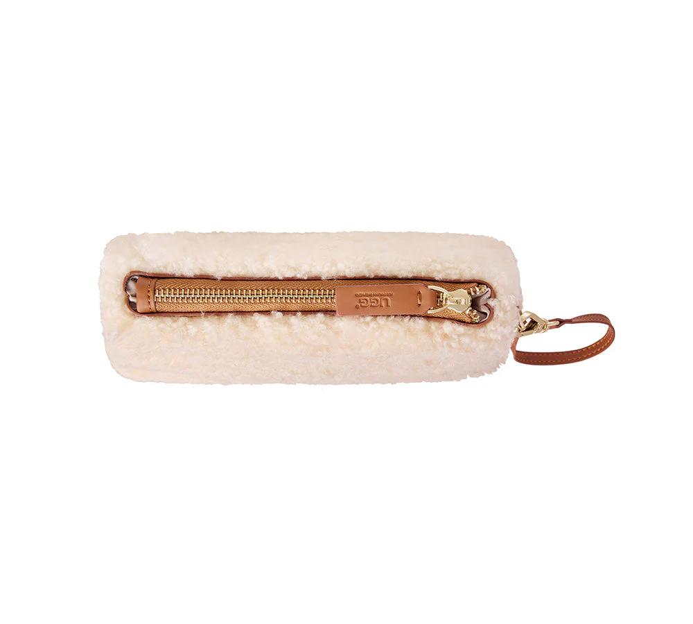 Women Fluffy Wool Pouch Wristlet Bag Wooly - Image 4