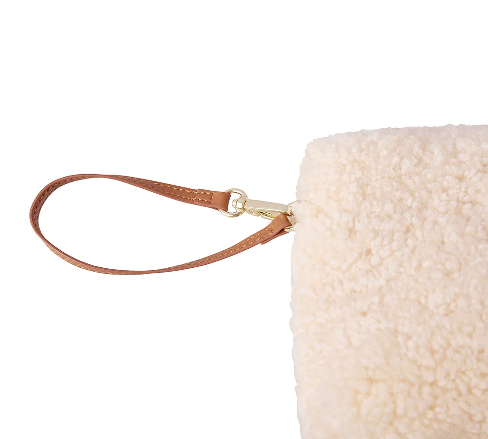 Women Fluffy Wool Pouch Wristlet Bag Wooly - Image 6