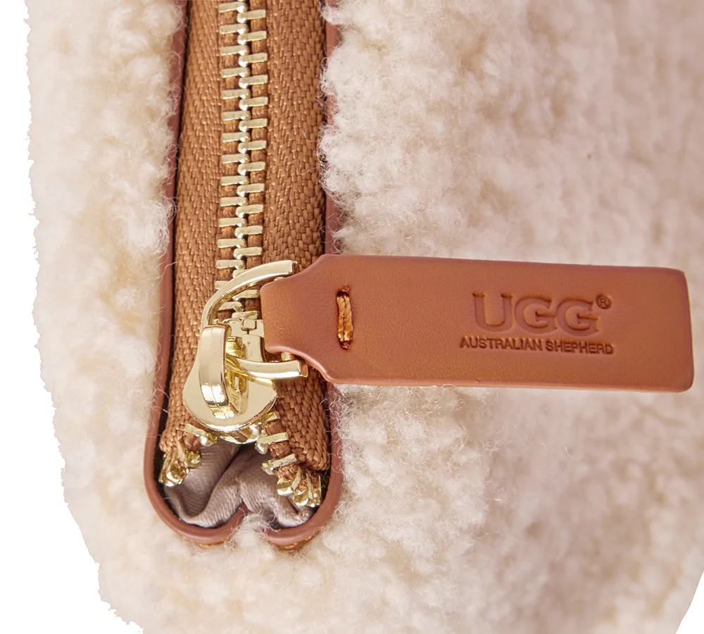 Women Fluffy Wool Pouch Wristlet Bag Wooly - Image 7