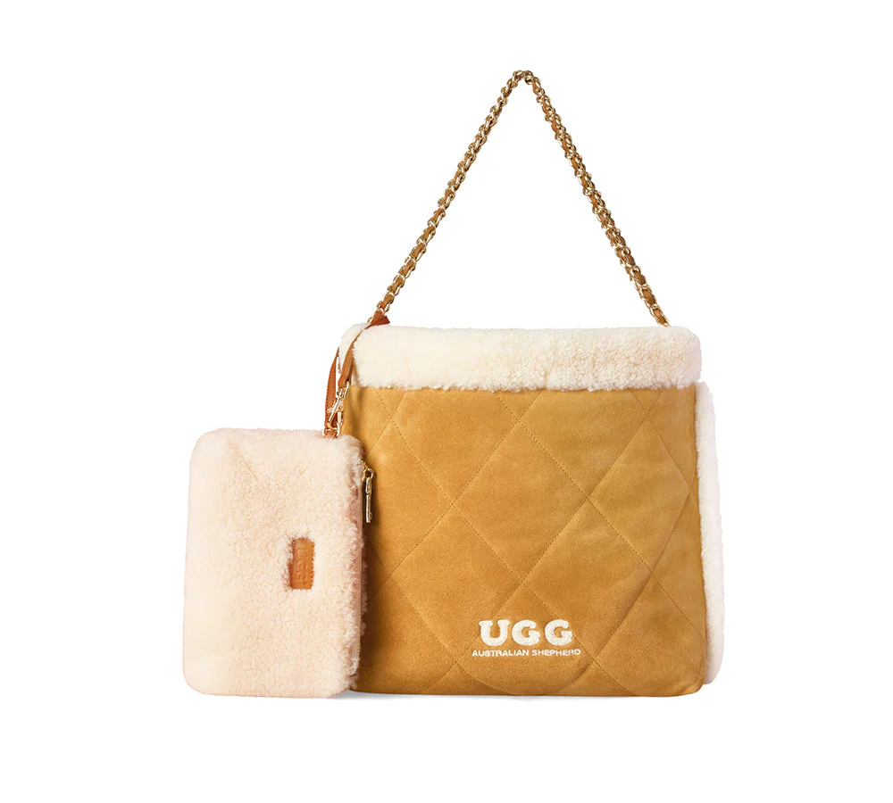 Women Fluffy Wool Pouch Wristlet Bag Wooly - Image 9