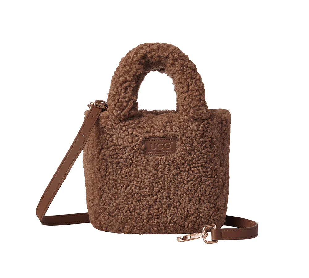 Women Hand Over Shoulder Fluffy Boucle Bag - Image 10
