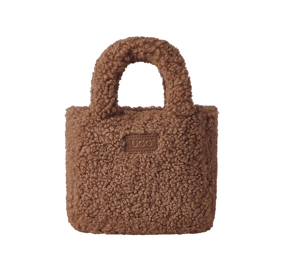 Women Hand Over Shoulder Fluffy Boucle Bag - Image 12