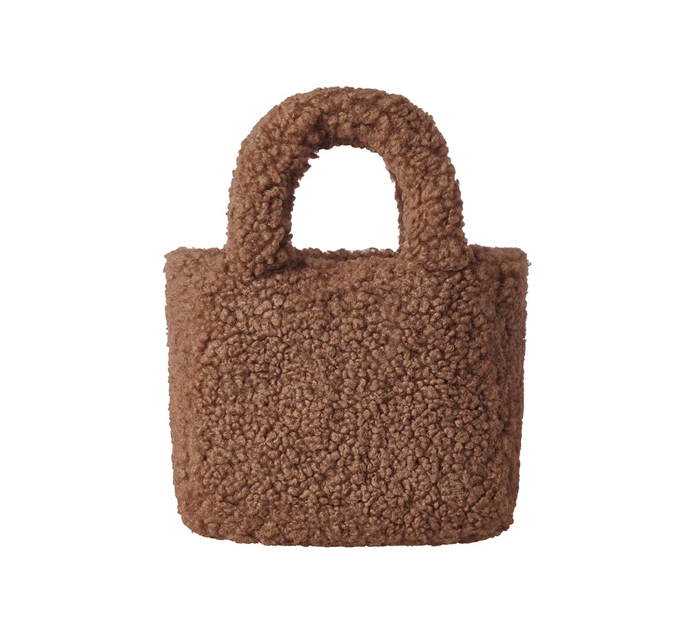 Women Hand Over Shoulder Fluffy Boucle Bag - Image 13